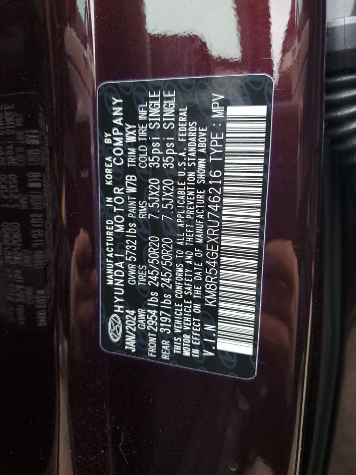 2024 Hyundai Palisade Limited VIN: KM8R54GEXRU746216 Lot: 84109374