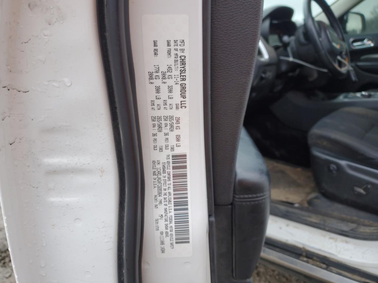 2015 Dodge Durango Sxt VIN: 1C4RDJAGXFC695964 Lot: 86279524