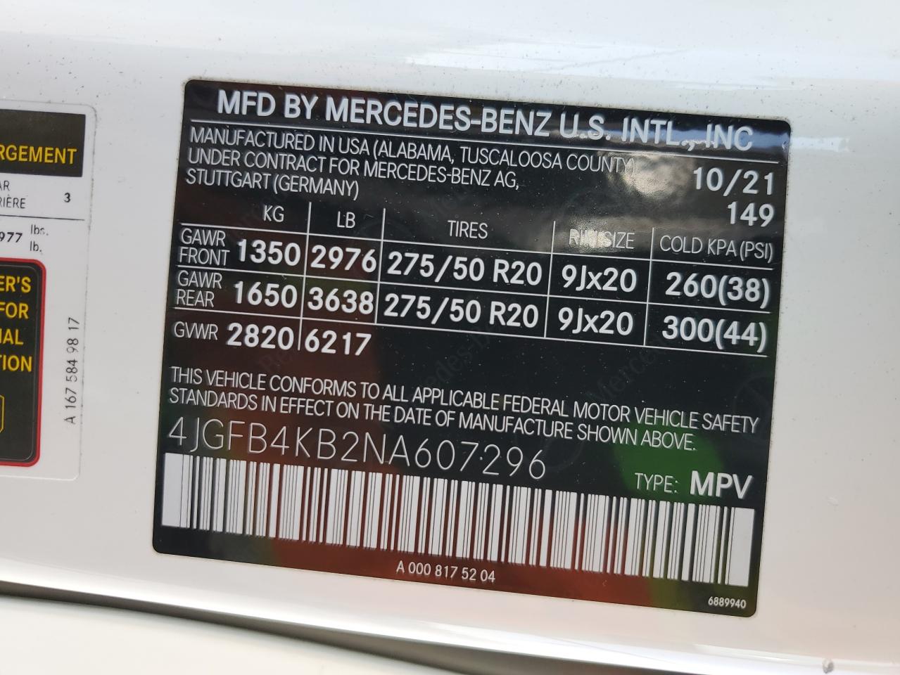 VIN 4JGFB4KB2NA607296 2022 MERCEDES-BENZ GLE-CLASS no.13