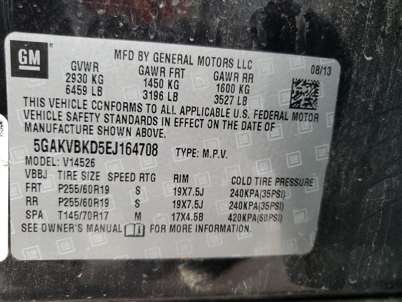 2014 Buick Enclave VIN: 5GAKVBKD5EJ164708 Lot: 83499294