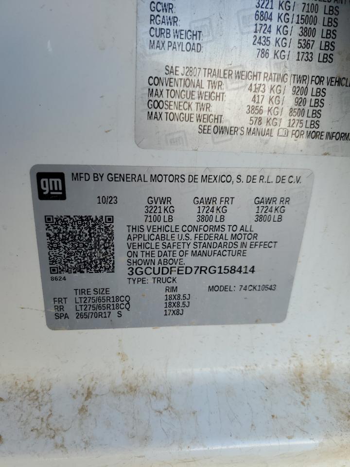 VIN 3GCUDFED7RG158414 2024 CHEVROLET ALL Models no.12