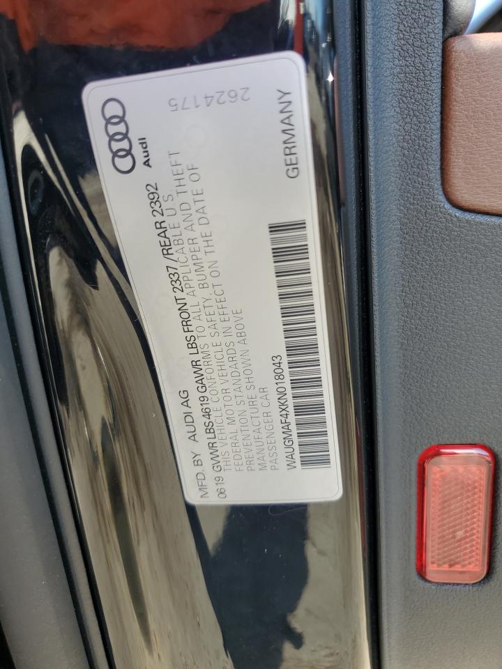 VIN WAUGMAF4XKN018043 2019 AUDI A4 no.13