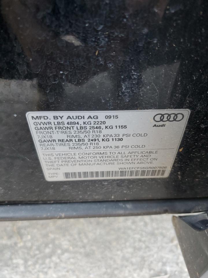 VIN WA1EFCFS5GR007508 2016 AUDI Q3 no.13