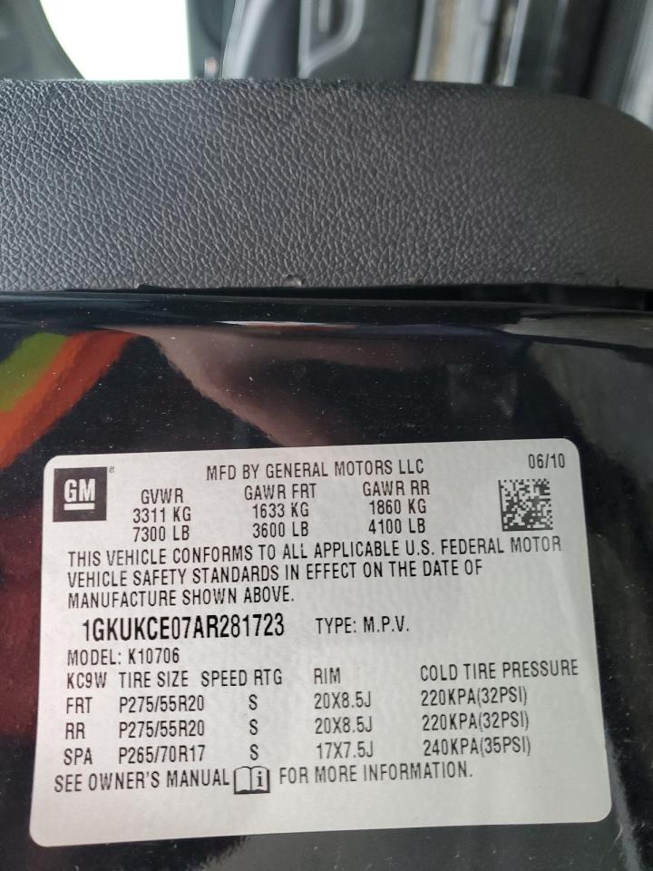 2010 GMC Yukon Slt VIN: 1GKUKCE07AR281723 Lot: 86641354