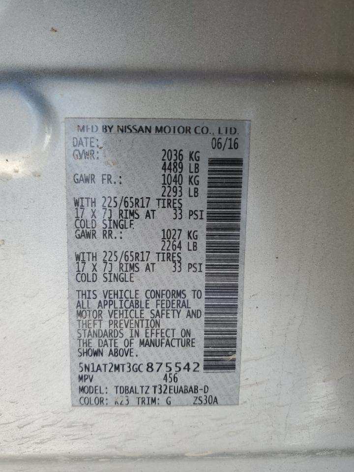 VIN 5N1AT2MT3GC875542 2016 NISSAN ROGUE no.14