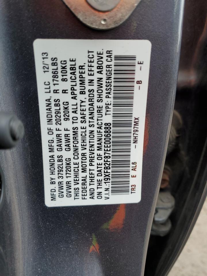 VIN 19XFB2F87EE006888 2014 HONDA CIVIC no.12