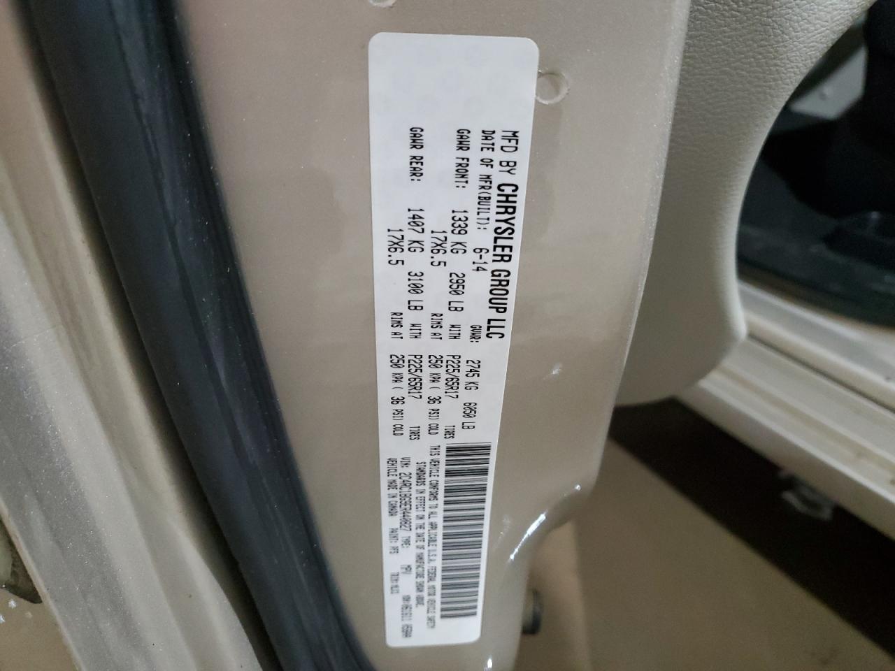 2014 Chrysler Town & Country Touring VIN: 2C4RC1BG9ER440827 Lot: 86497614