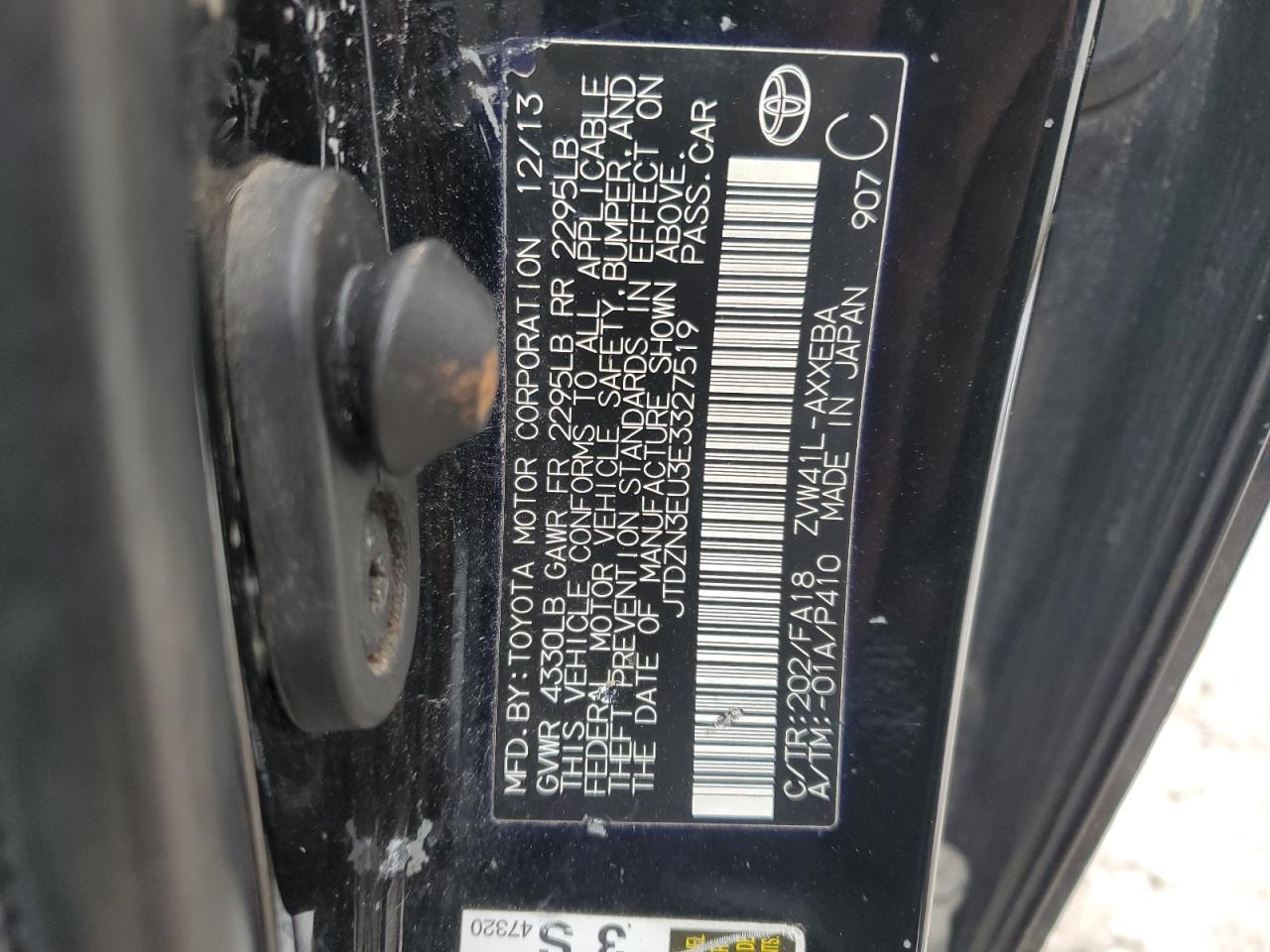 VIN JTDZN3EU3E3327519 2014 TOYOTA PRIUS no.14