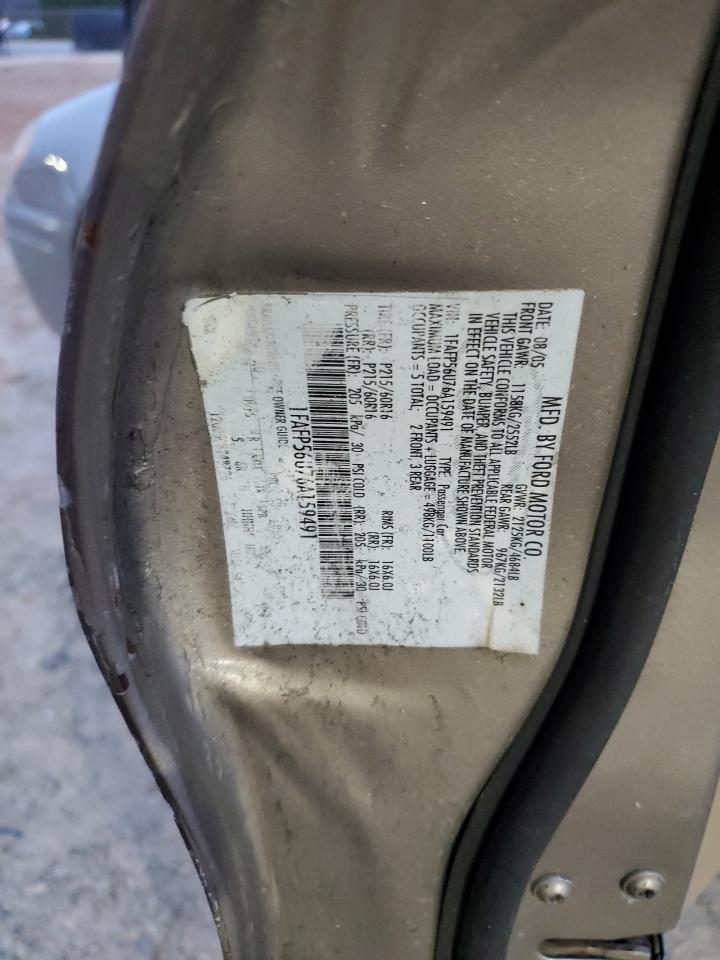 2006 Ford Taurus Sel VIN: 1FAFP56U76A159491 Lot: 56939975