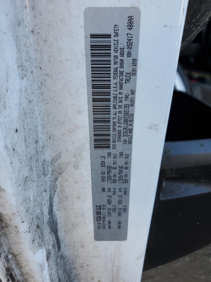 2019 Ram Promaster 3500 3500 High VIN: 3C6URVJG8KE565193 Lot: 85538814