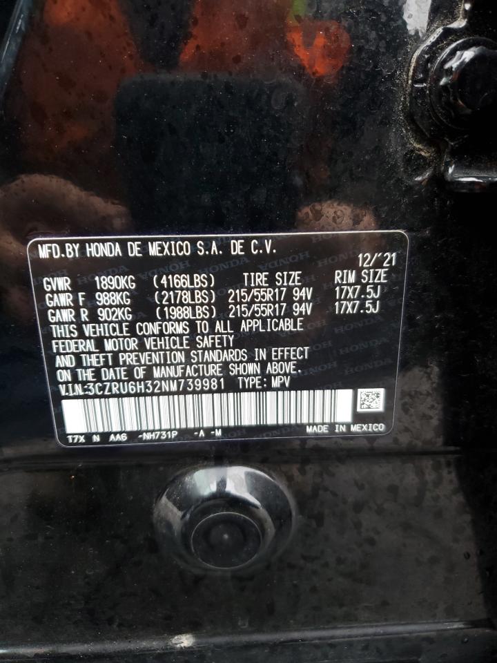 VIN 3CZRU6H32NM739981 2022 HONDA HR-V no.13