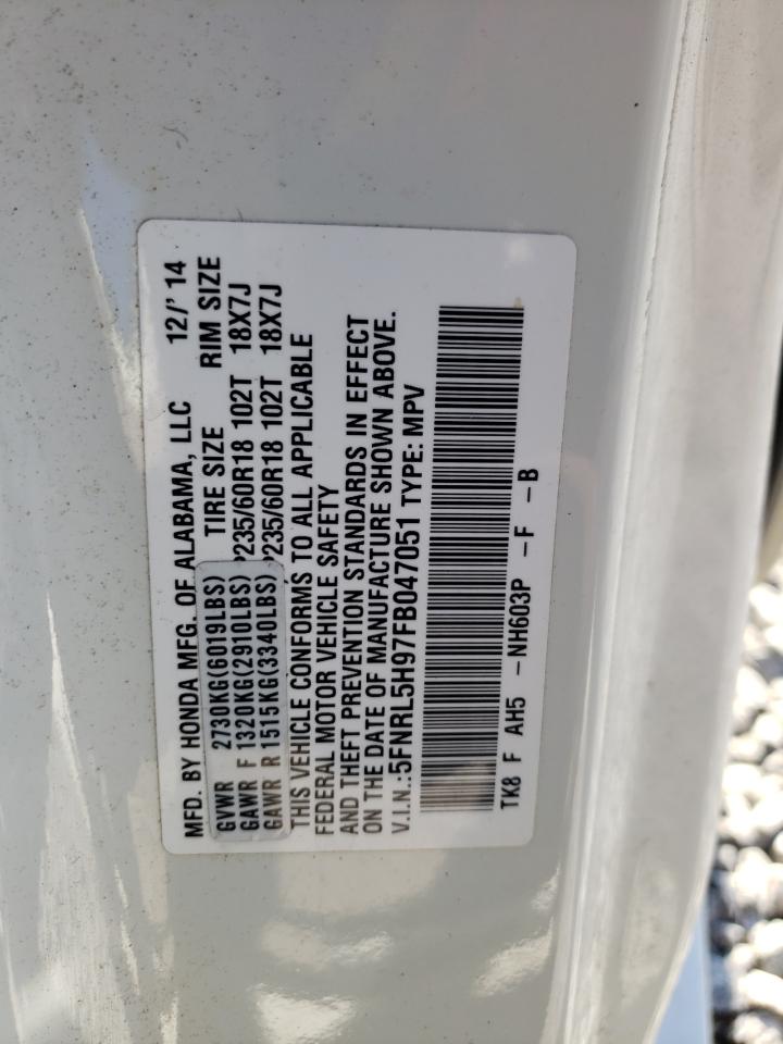 5FNRL5H97FB047051 2015 HONDA ODYSSEY - Image 12