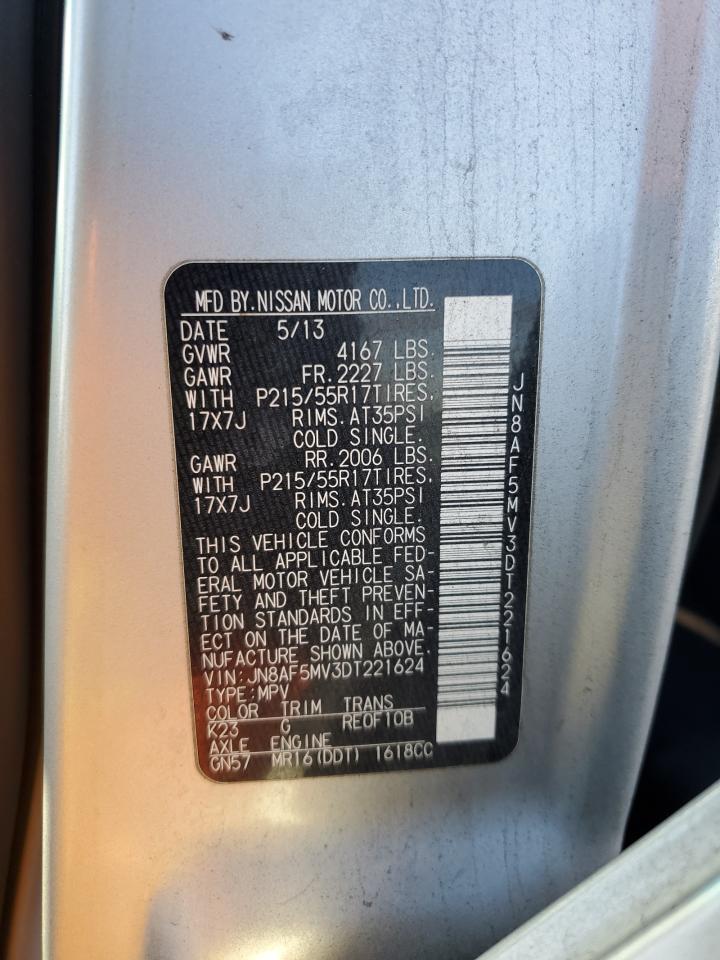 2013 Nissan Juke S VIN: JN8AF5MV3DT221624 Lot: 84809294