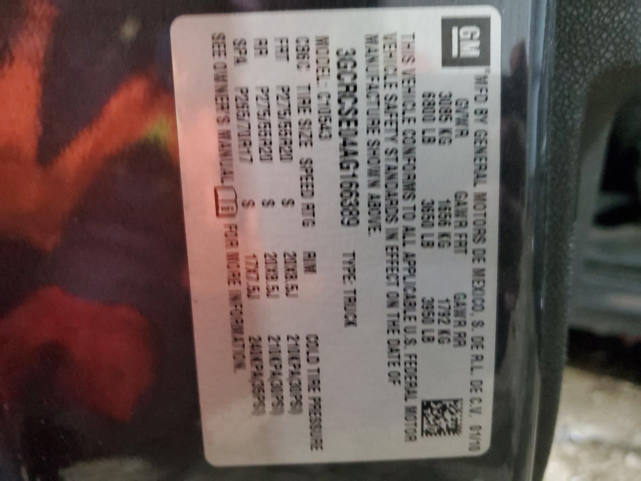 2010 Chevrolet Silverado C1500 Lt VIN: 3GCRCSE04AG166389 Lot: 82706434