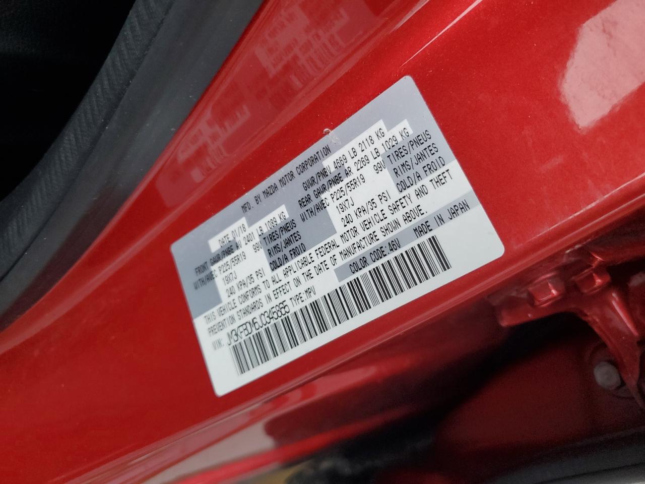 2018 Mazda Cx-5 Grand Touring VIN: JM3KFBDM6J0345865 Lot: 85293904