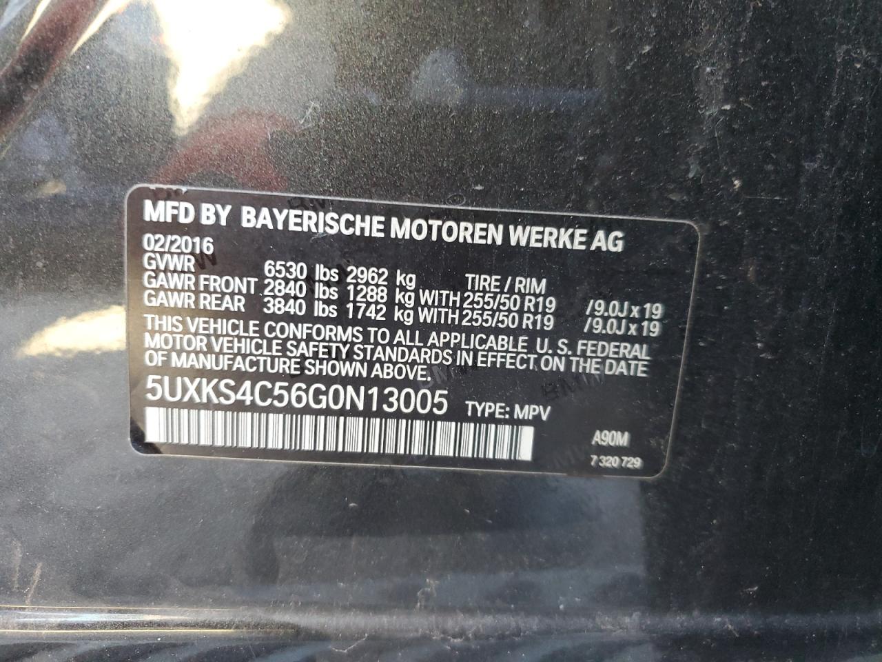 2016 BMW X5 xDrive35D VIN: 5UXKS4C56G0N13005 Lot: 82928734