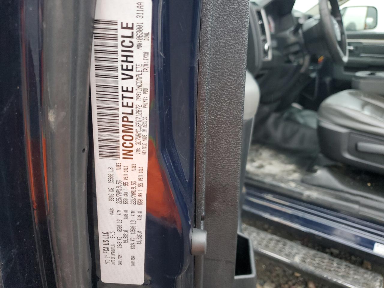 2015 Ram 5500 VIN: 3C7WRMCJ6FG712872 Lot: 84208684