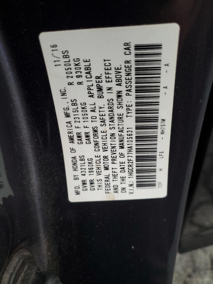 VIN 1HGCR2F77HA105631 2017 HONDA ACCORD no.13