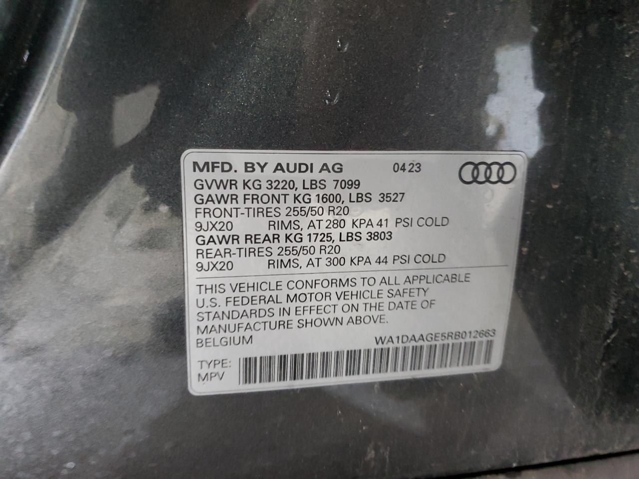 WA1DAAGE5RB012663 2024 AUDI Q8 - Image 12