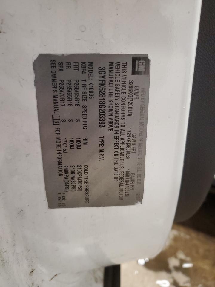 2008 Cadillac Escalade Ext VIN: 3GYFK62818G203393 Lot: 86056434