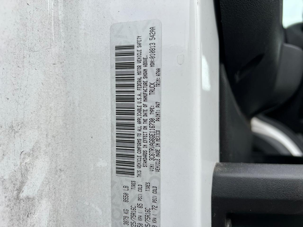 2016 Ram Promaster 1500 1500 Standard VIN: 3C6TRVAG6GE116730 Lot: 86223894