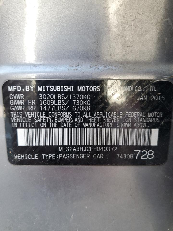 VIN ML32A3HJ2FH040372 2015 MITSUBISHI MIRAGE no.12