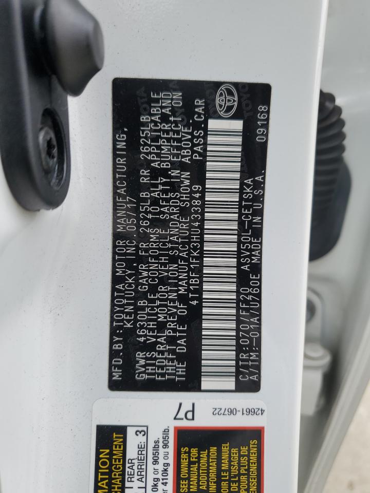 VIN 4T1BF1FK3HU433849 2017 TOYOTA CAMRY no.13