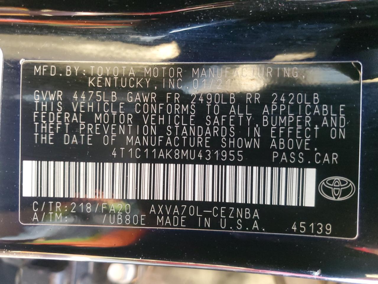 2021 Toyota Camry - Image 12