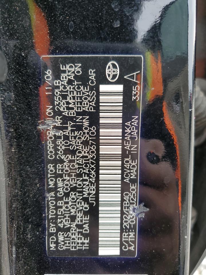 2007 Toyota Camry Ce VIN: JTNBE46KX73067106 Lot: 86427484