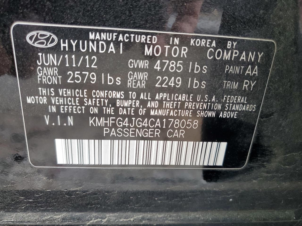 2012 Hyundai Azera - Image 12