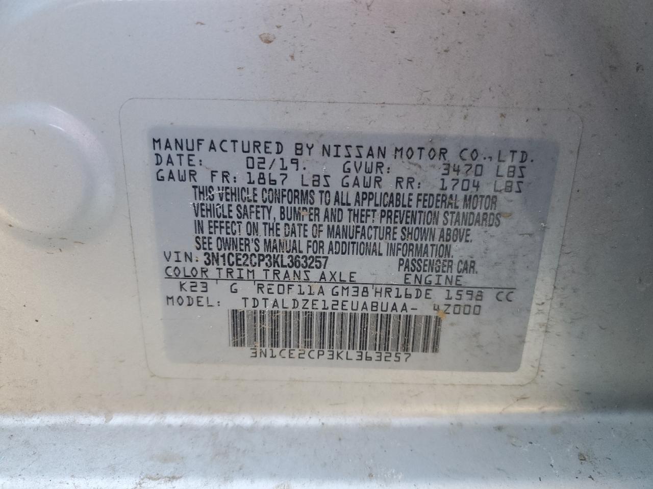 2019 Nissan Versa - Image 15
