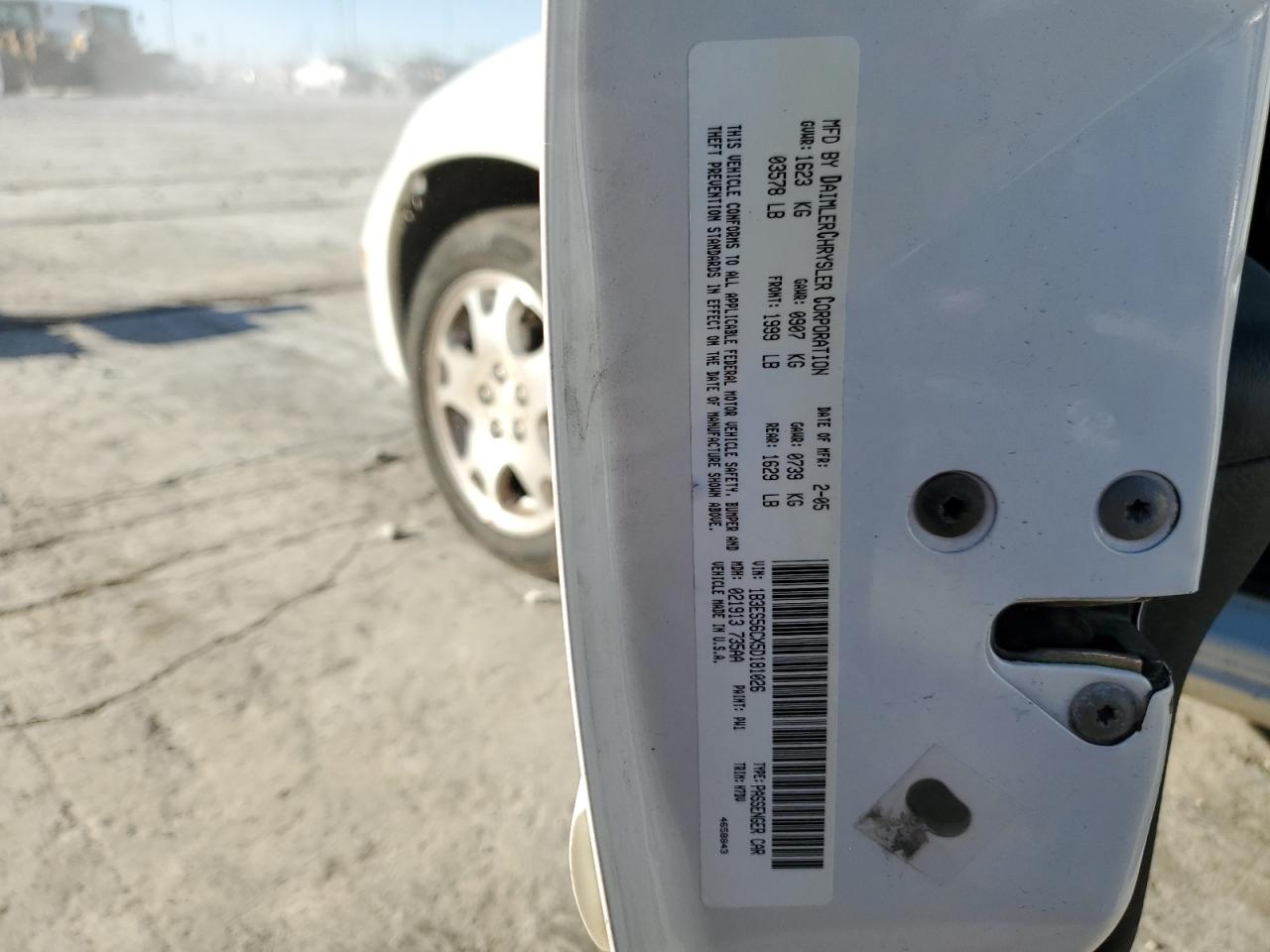 2005 Dodge Neon Sxt VIN: 1B3ES56CX5D181026 Lot: 83031744