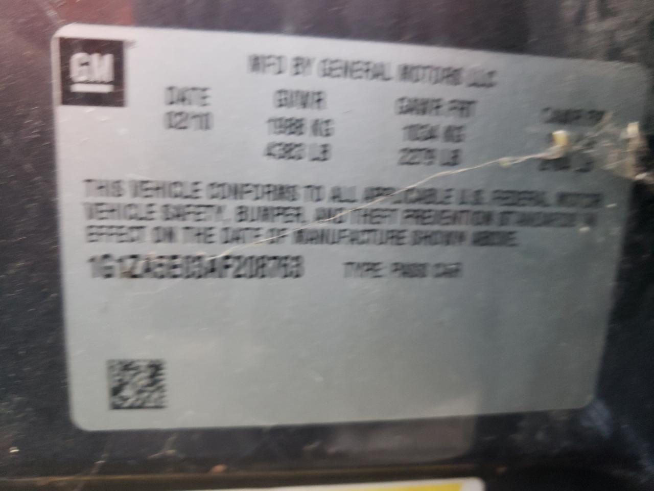 2010 Chevrolet Malibu Ls VIN: 1G1ZA5E03AF208763 Lot: 84570614