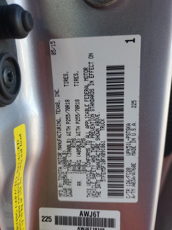 VIN 5TFEM5F10FX091861 2015 TOYOTA TUNDRA no.12