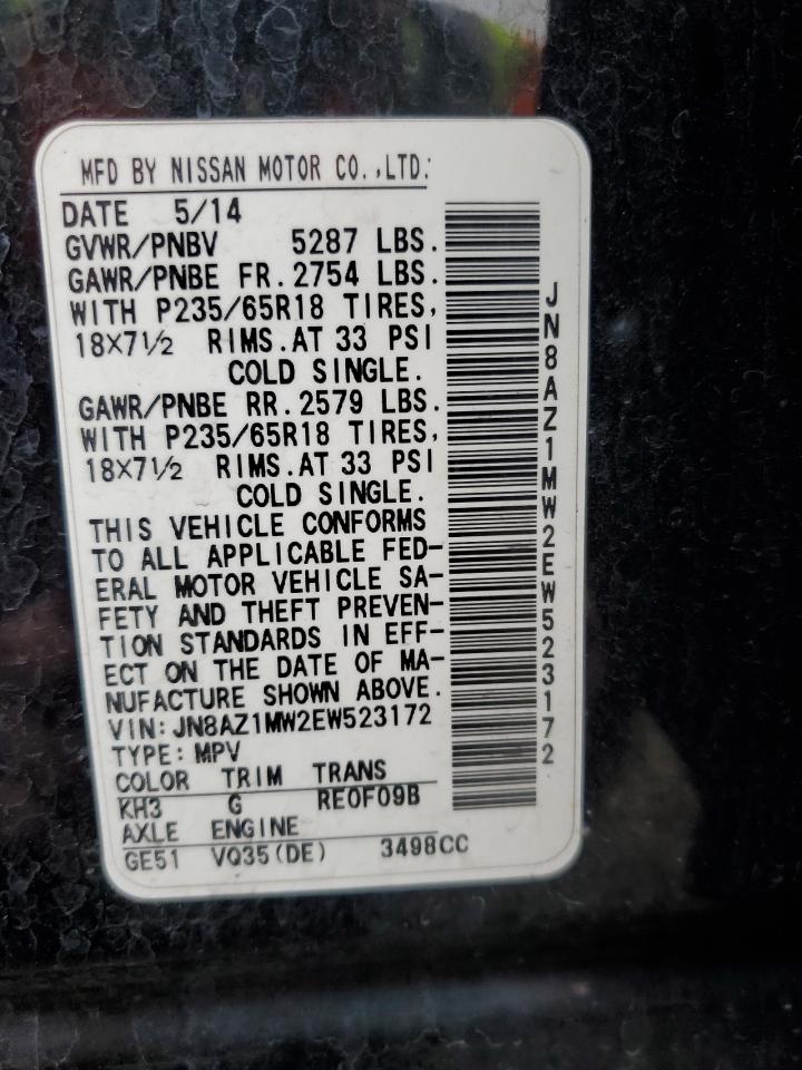 VIN JN8AZ1MW2EW523172 2014 NISSAN MURANO no.14