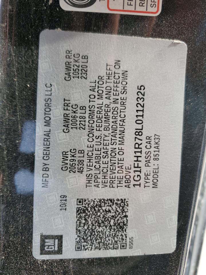 2020 Chevrolet Camaro Ss VIN: 1G1FH1R78L0112325 Lot: 84740544