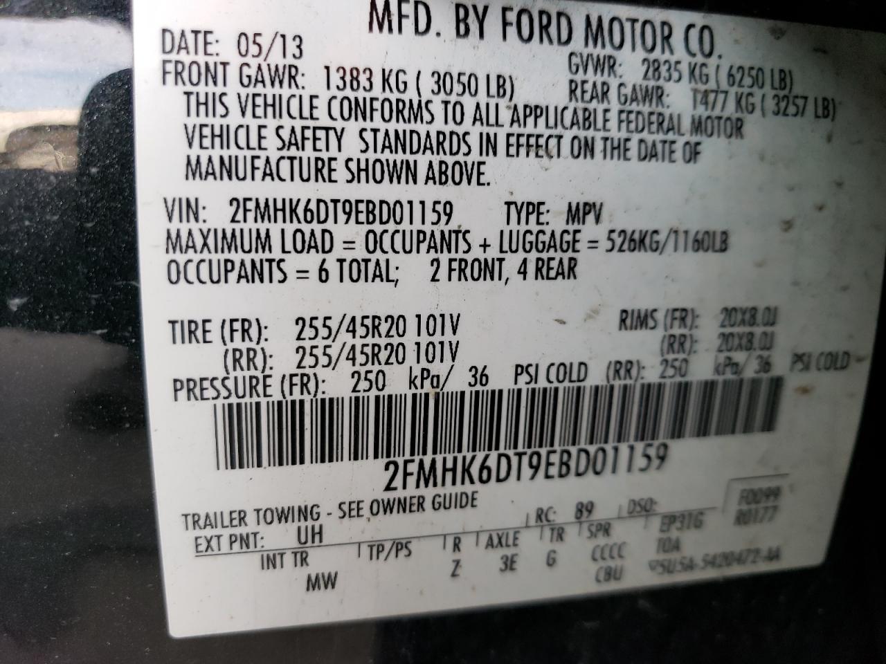 VIN 2FMHK6DT9EBD01159 2014 FORD FLEX no.13