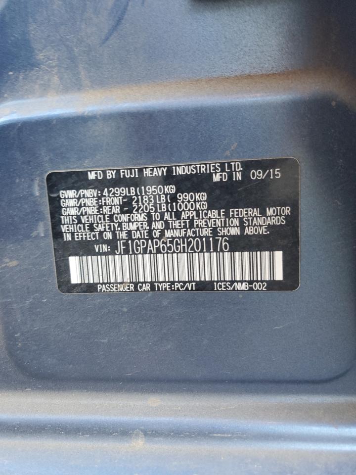 2016 Subaru Impreza Sport Premium VIN: JF1GPAP65GH201176 Lot: 86330674
