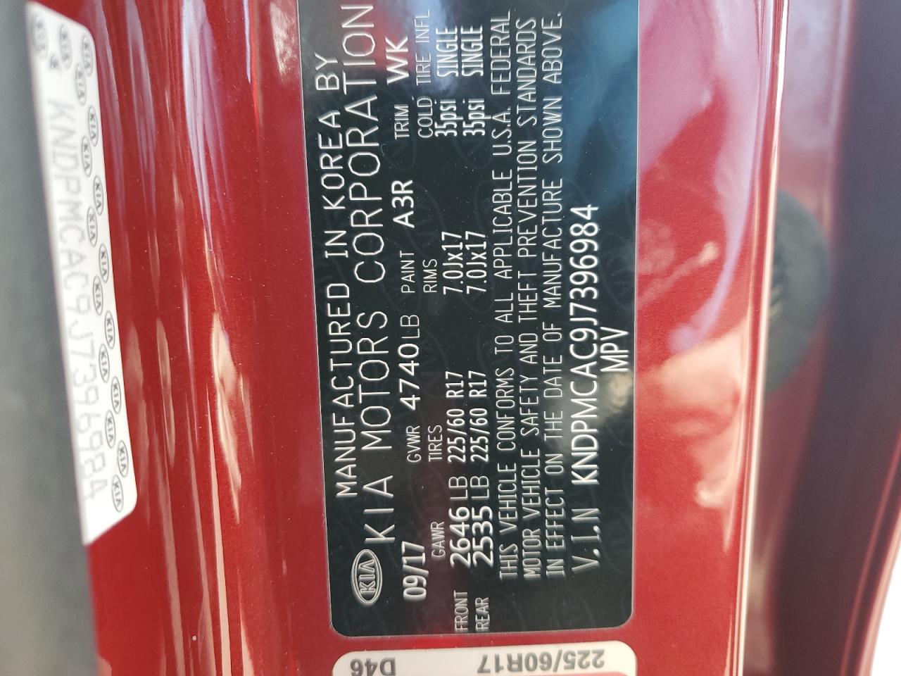 2018 Kia Sportage Lx VIN: KNDPMCAC9J7396984 Lot: 82704784