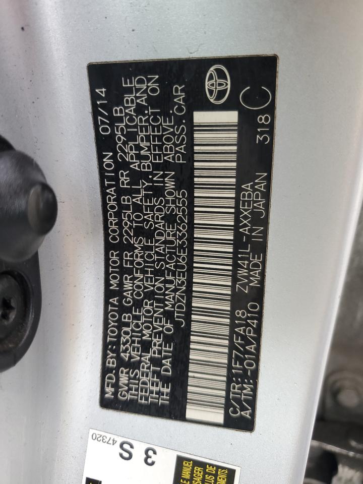 VIN JTDZN3EU6E3362555 2014 TOYOTA PRIUS no.13