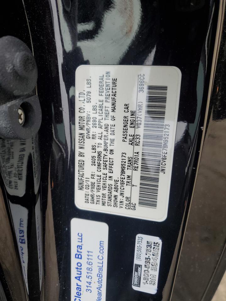 2011 Infiniti G37 Base VIN: JN1CV6FE7BM952173 Lot: 84662504