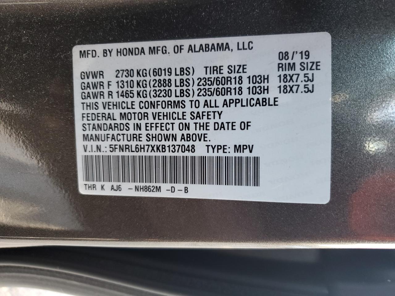 2019 Honda Odyssey - Image 13