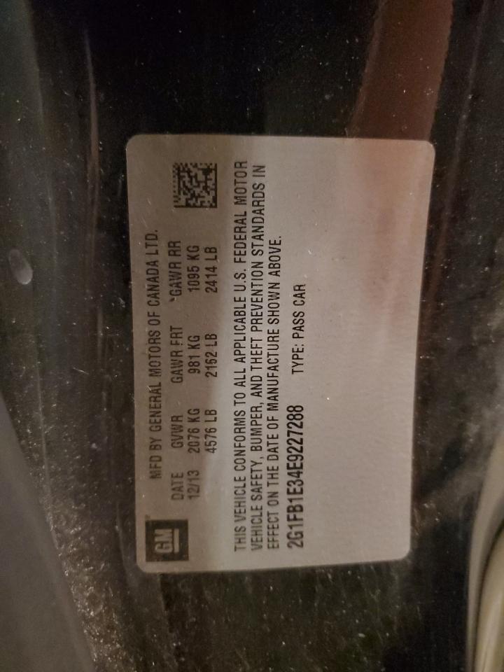 2014 Chevrolet Camaro Lt VIN: 2G1FB1E34E9227288 Lot: 93072985