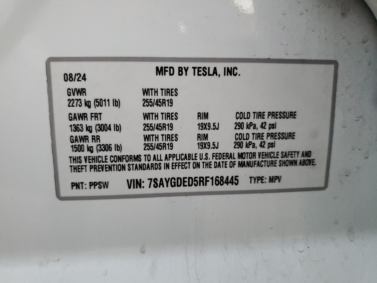 VIN 7SAYGDED5RF168445 2024 TESLA MODEL Y no.12