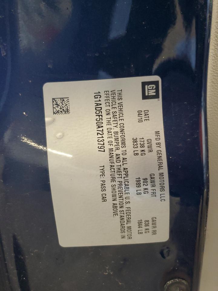 2010 Chevrolet Cobalt 1Lt VIN: 1G1AD5F50A7213797 Lot: 86809004