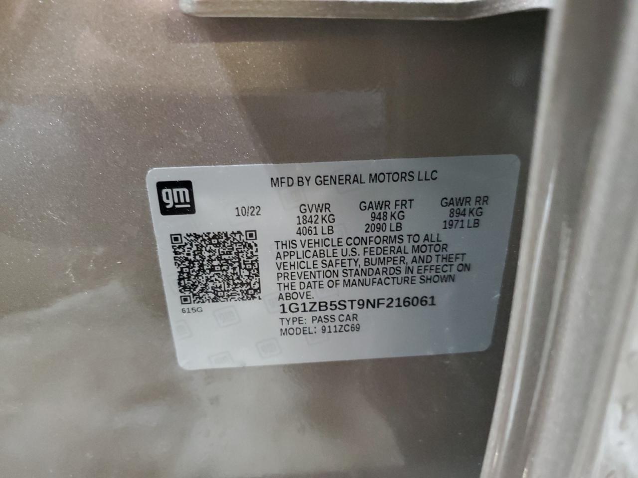 1G1ZB5ST9NF216061 2022 CHEVROLET MALIBU - Image 14
