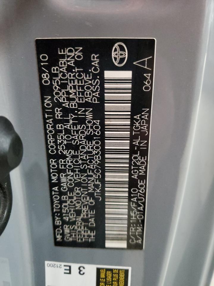 2011 Toyota Scion Tc VIN: JTKJF5C79B3001604 Lot: 83899504