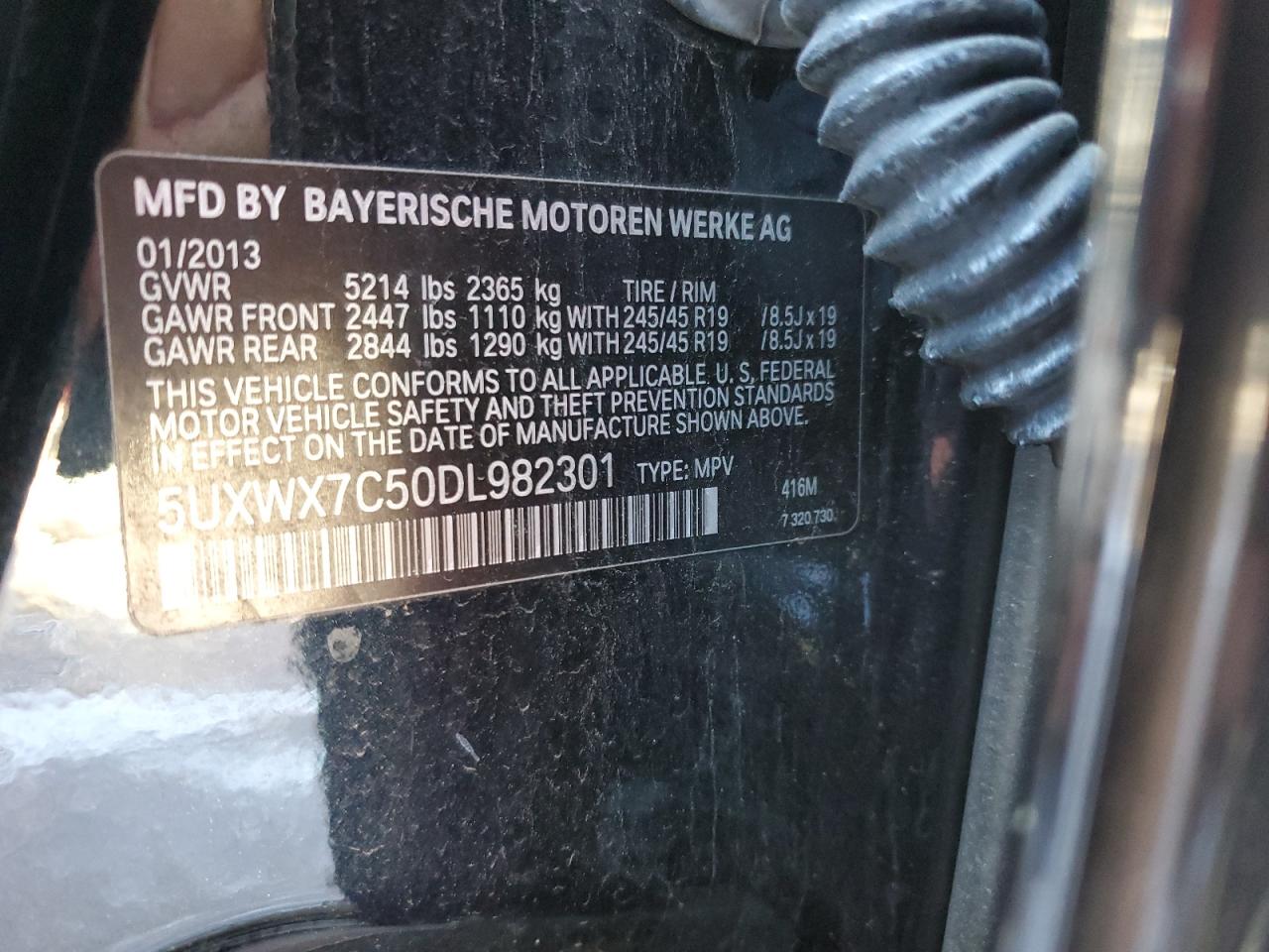 VIN 5UXWX7C50DL982301 2013 BMW X3 no.13