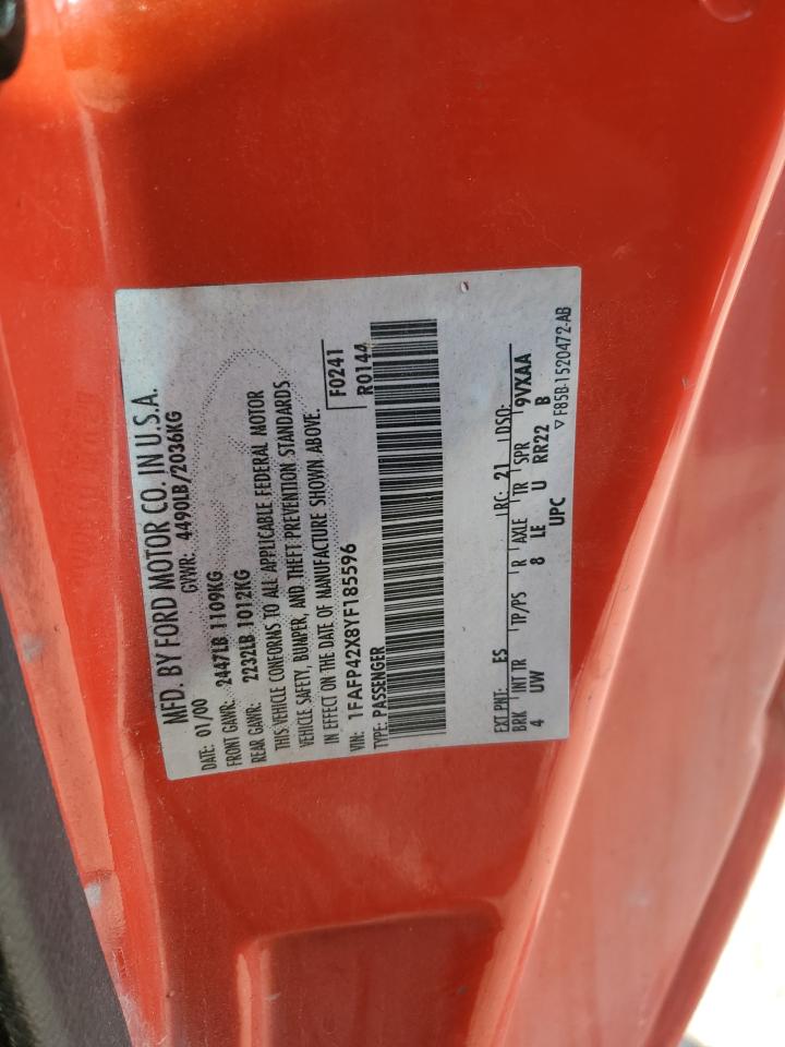 2000 Ford Mustang Gt VIN: 1FAFP42X8YF185596 Lot: 83088204