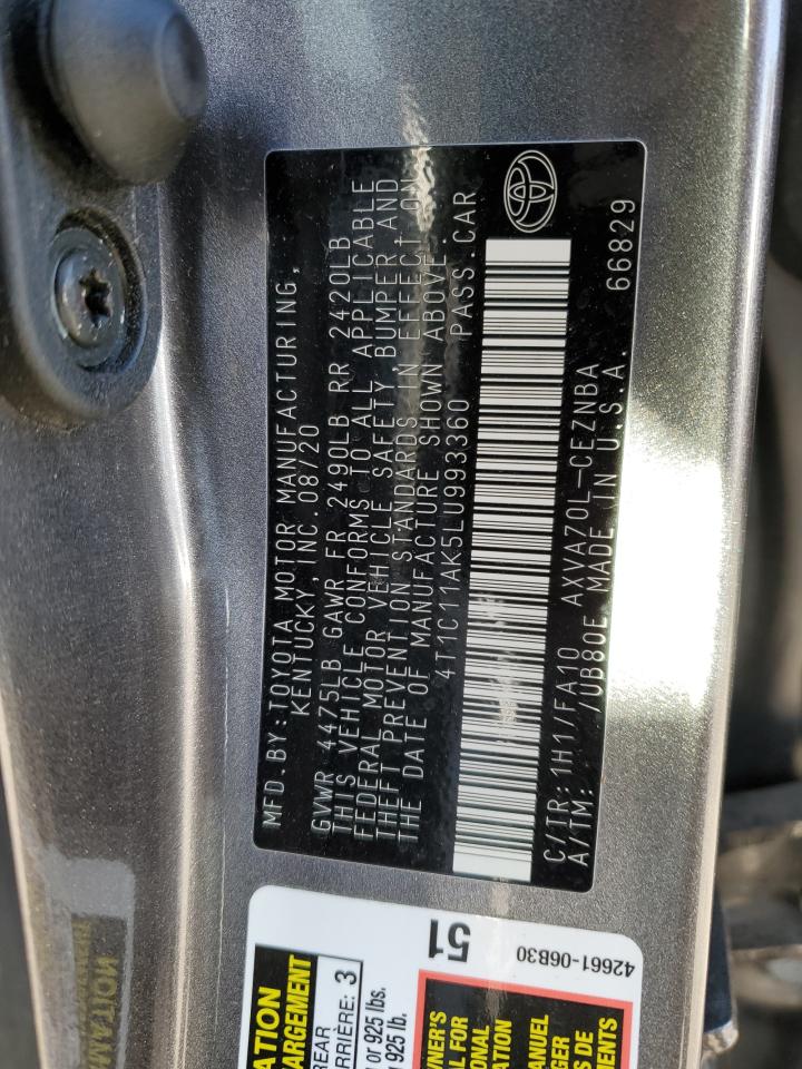 VIN 4T1C11AK5LU993360 2020 TOYOTA CAMRY no.13